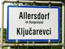 Bilingual sign in Burgenland (Allersdorf - Ključarevci)